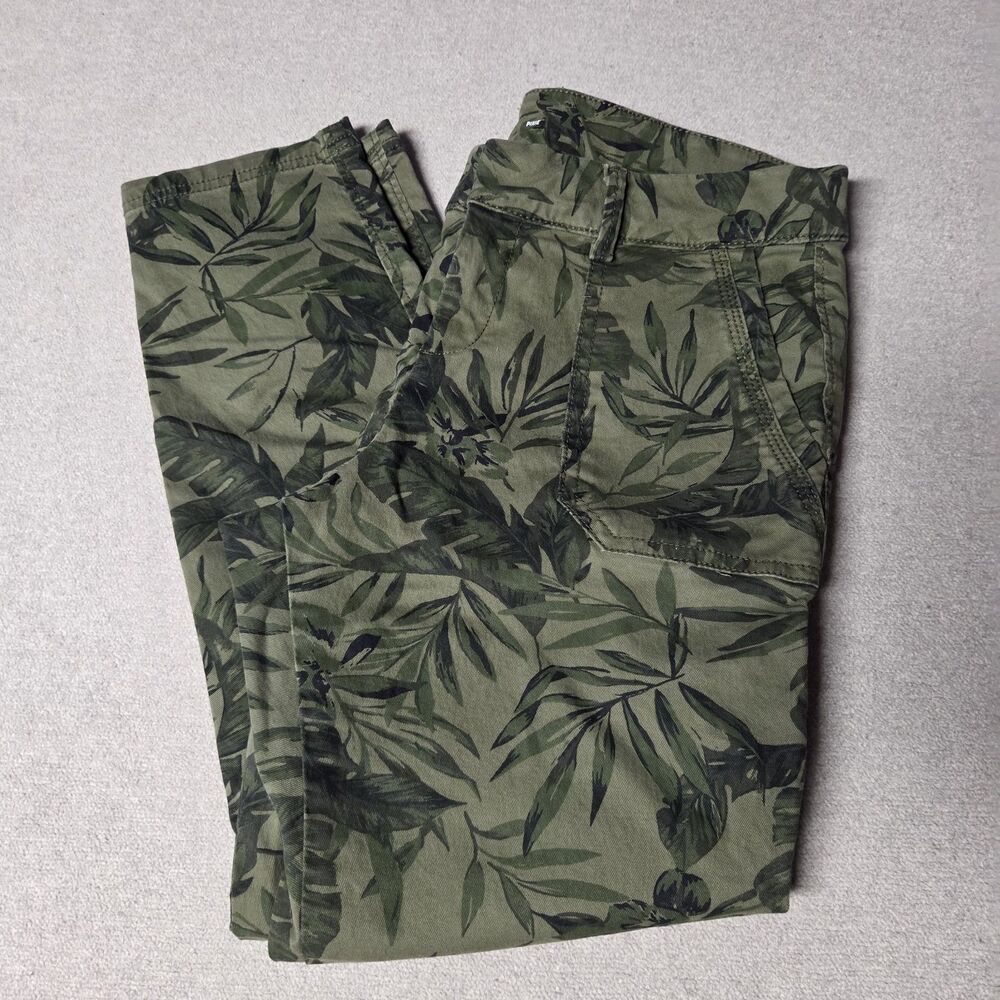 Old Navy Pixie Womens Tops Size 6 Petite Leaf Printed Stretch Cotton Chino Pant